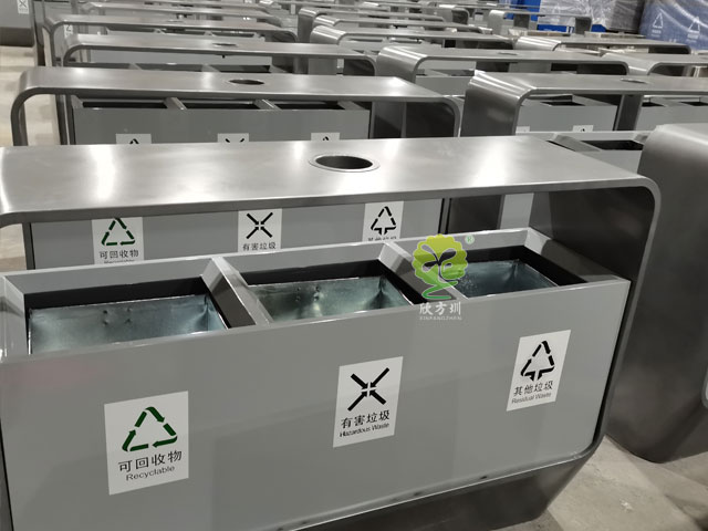 惠州商業(yè)街戶(hù)外不銹鋼垃圾箱廠家分類(lèi)定制